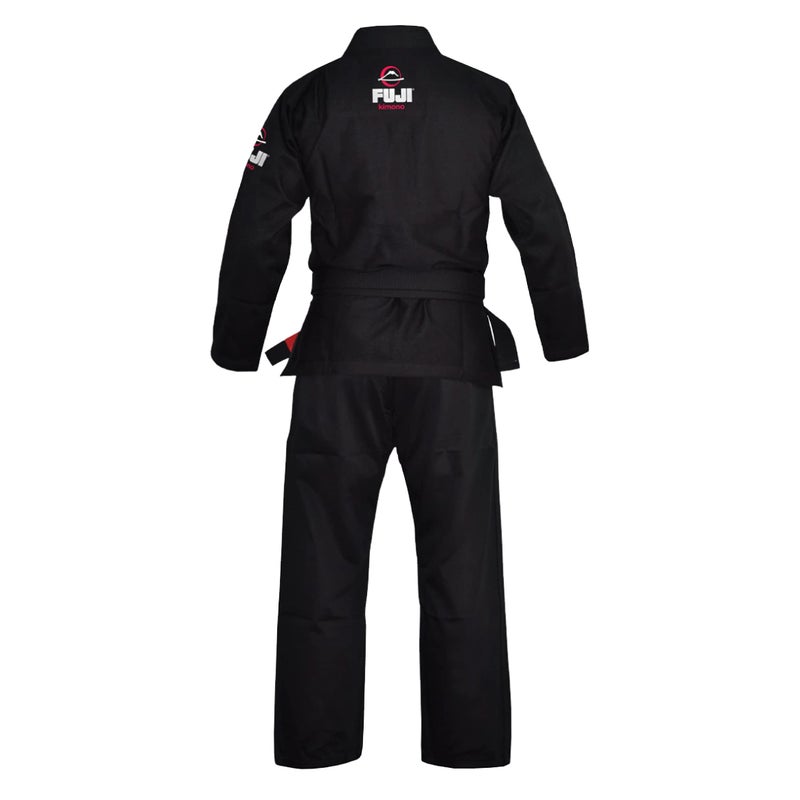 FUJI Lightweight Brazilian Style Jiu Jitsu Uniform, BJJ Uniform with Pearl Weave Fabric Jacket and Bungee Drawstrings, Black, Size A2 - Image 2
